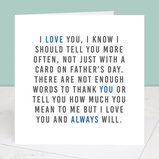 Always Father's Day greetings card