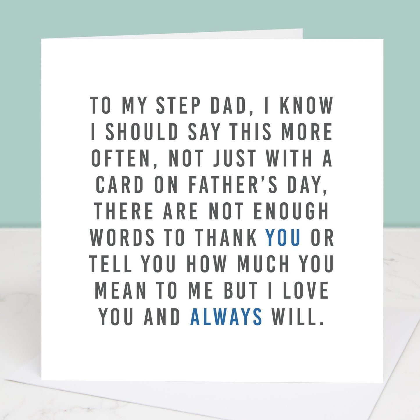 Always step dad Father's Day card All images and designs © Slice of Pie Designs