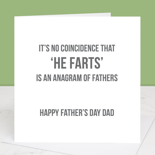 Anagram Father's Day card All images and designs © Slice of Pie Designs