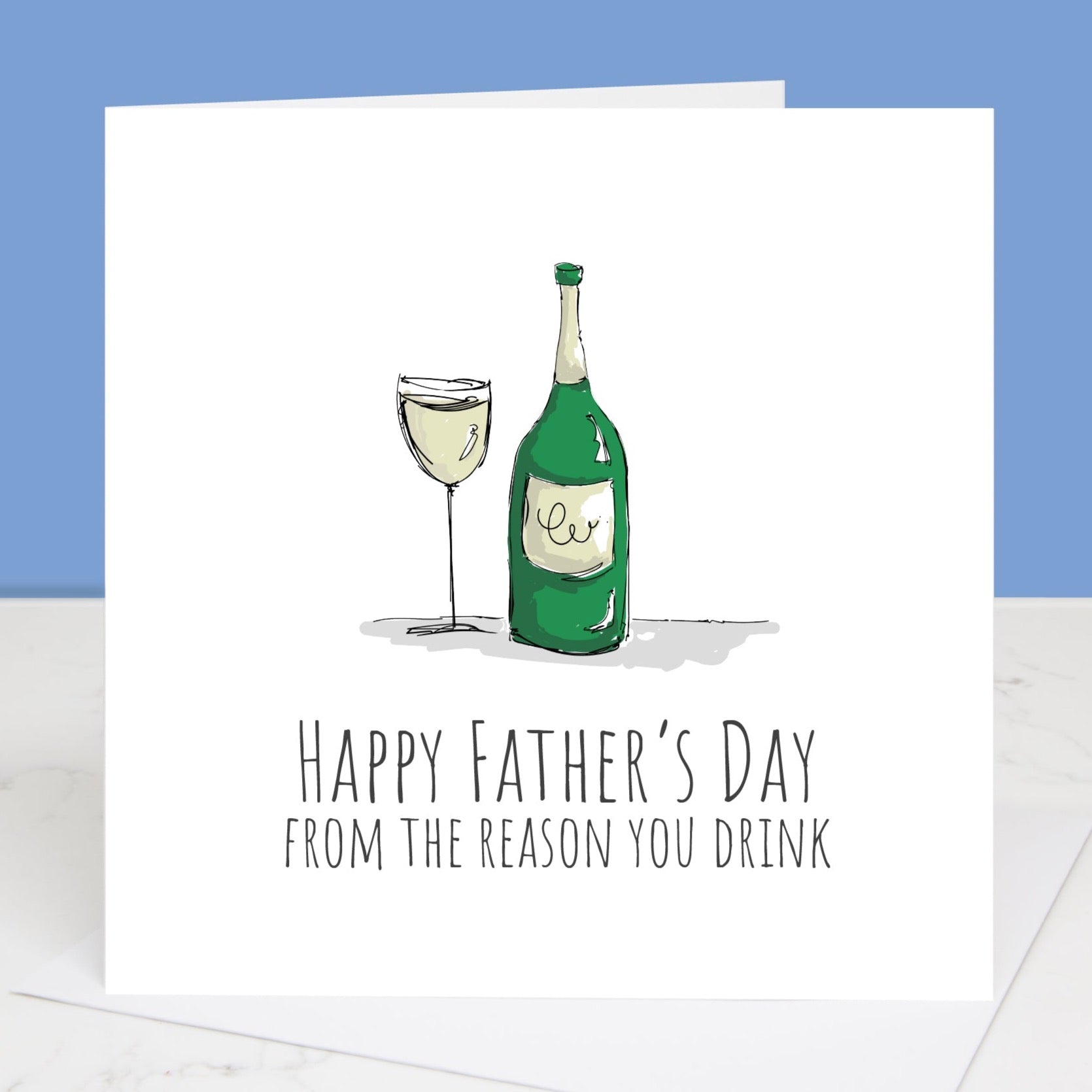 White Wine Fathers Day Card All images and designs © Slice of Pie Designs