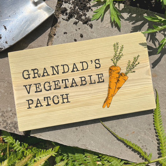 Grandad's Vegetable Patch Wooden Sign