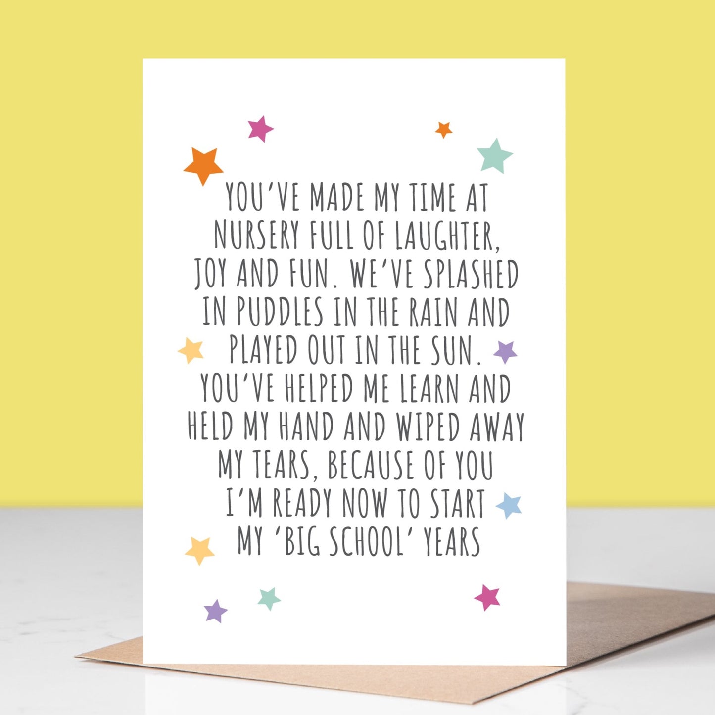 Leaving Nursery Thank You Card