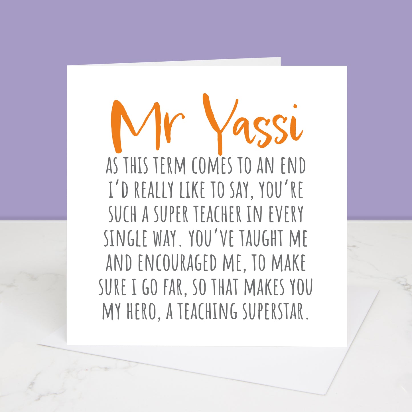 Super Teacher Thank You Card
