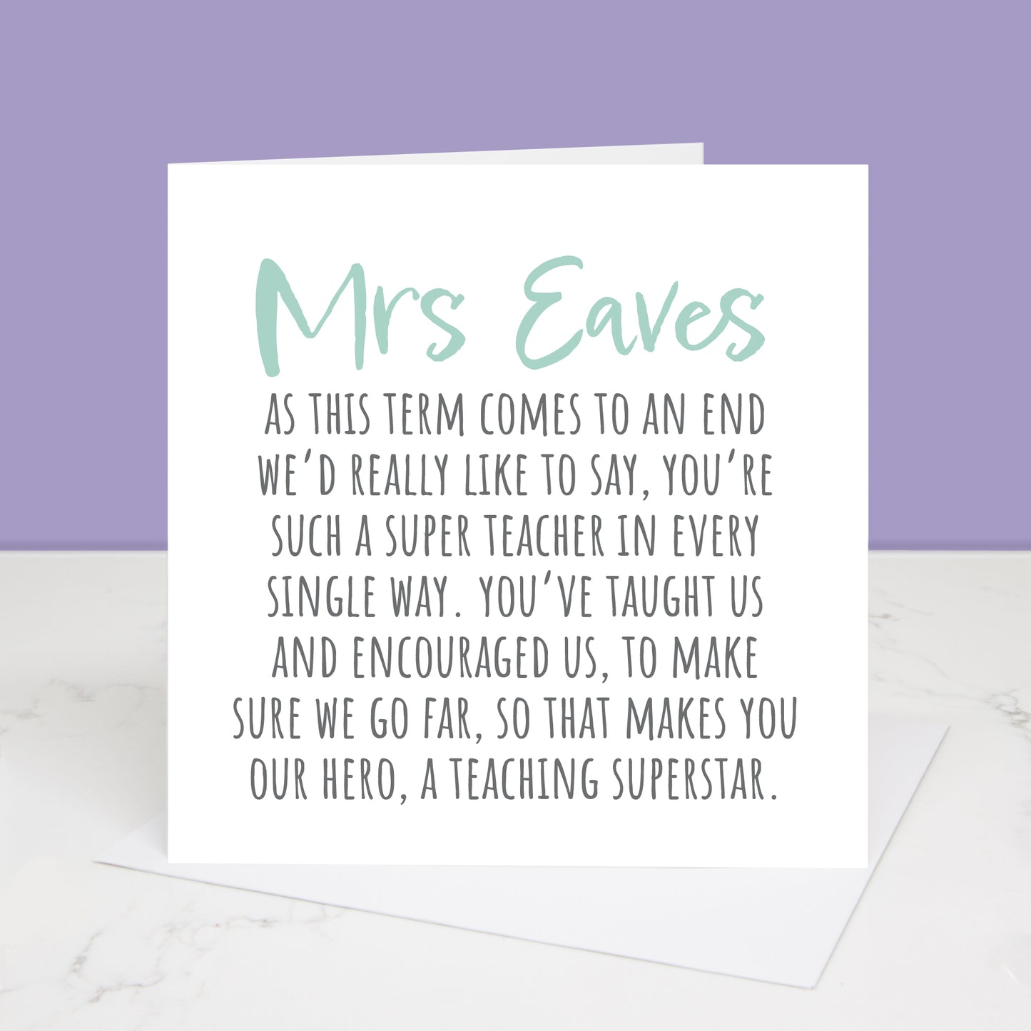 Super Teacher Thank You Card
