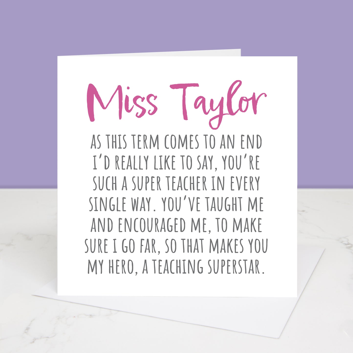 Super Teacher Thank You Card