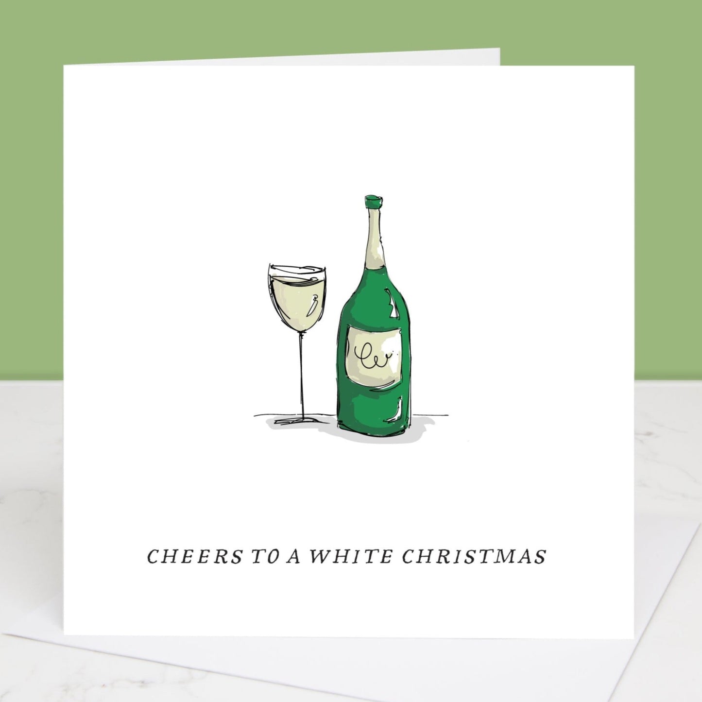 White Wine Christmas Card