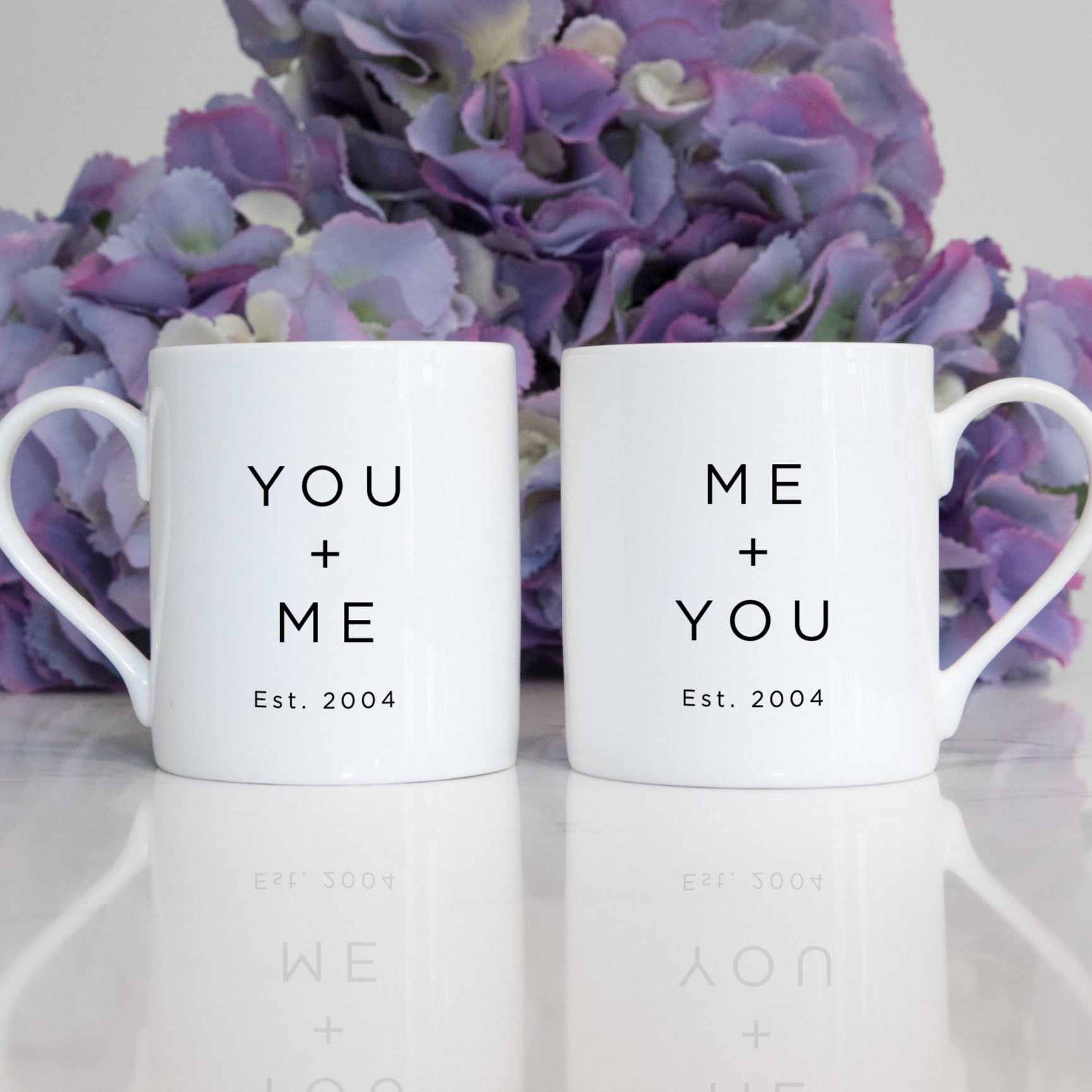 You and me couple's mug set.All images and designs © Slice of Pie Designs