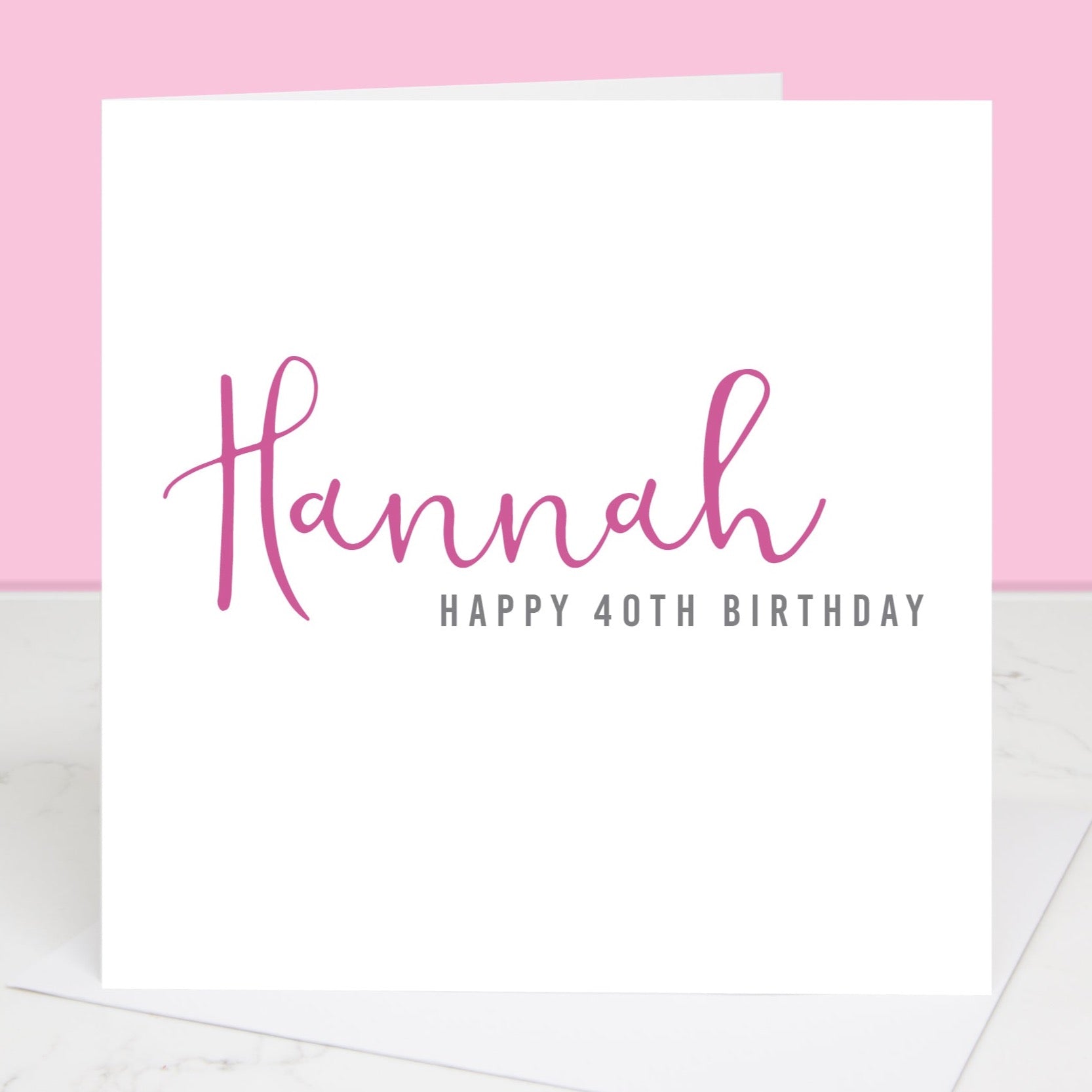 Happy Birthday card with their name in a calligraphy font All images and designs © Slice of Pie Designs 