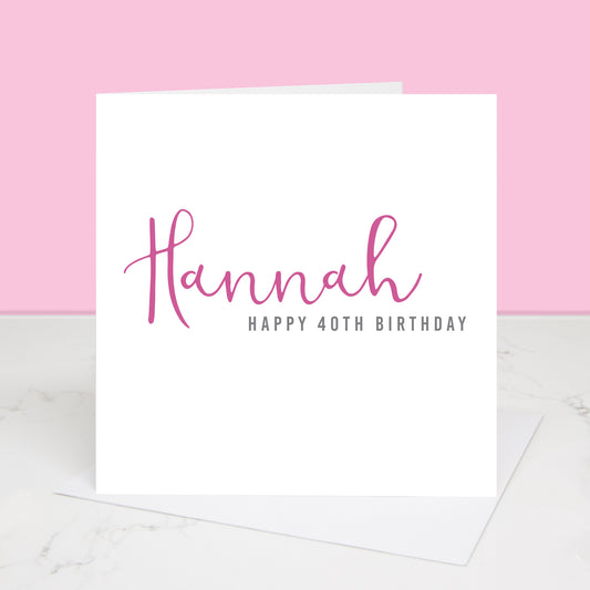 Personalised Happy Birthday Calligraphy Card