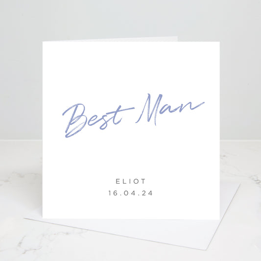 Best Man Personalised Script Wedding Card