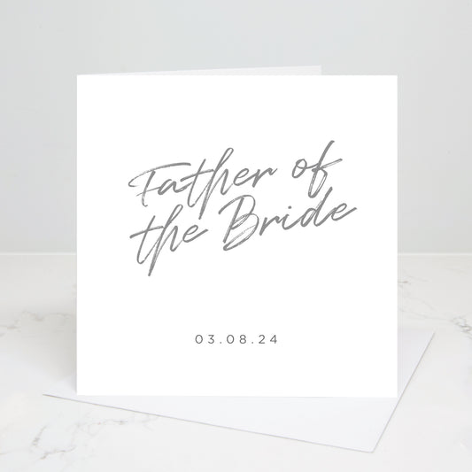 Father of the Bride Personalised Script Wedding Card