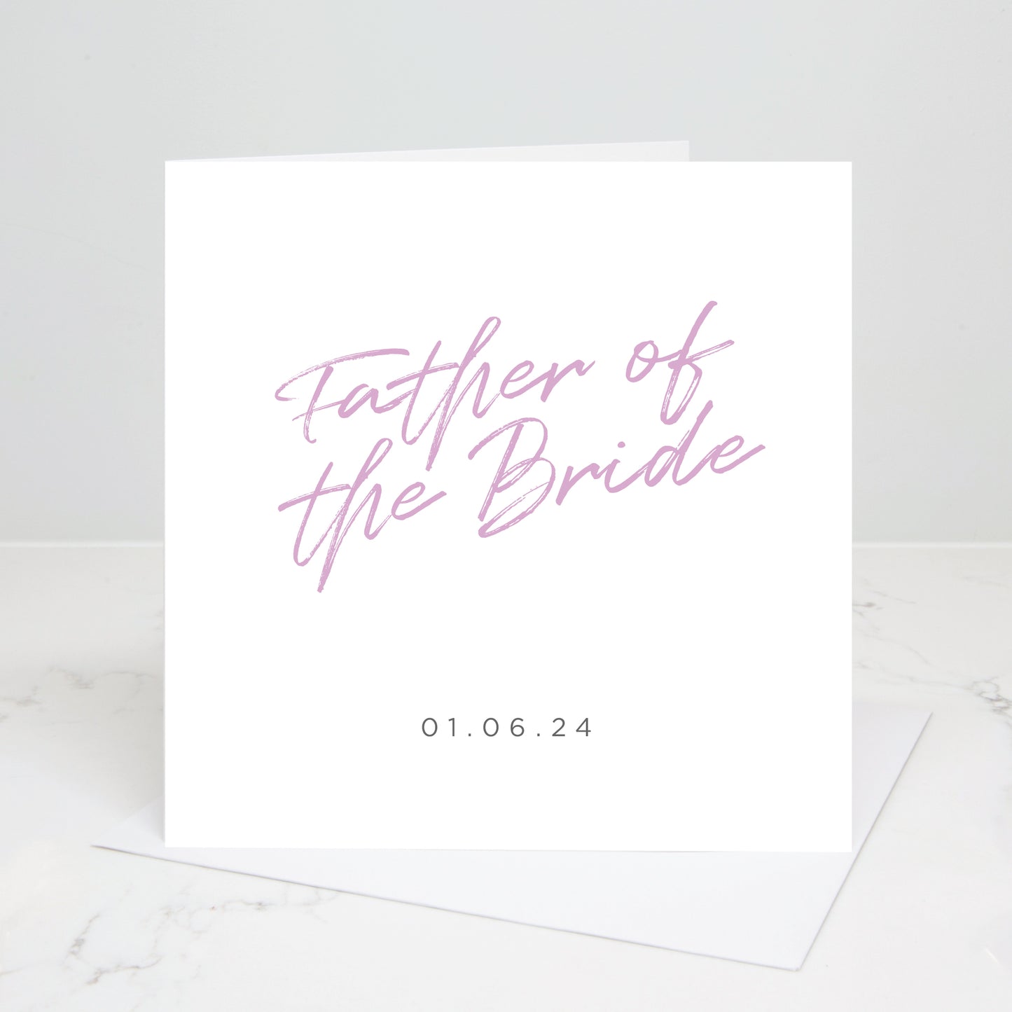 Father of the Bride Personalised Script Wedding Card