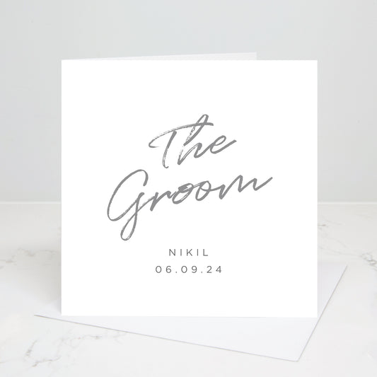 The Groom Personalised Script Wedding Card