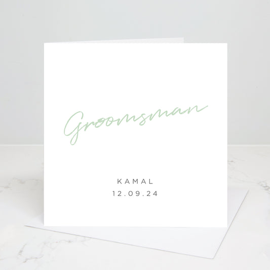 Groomsman Personalised Script Wedding Card