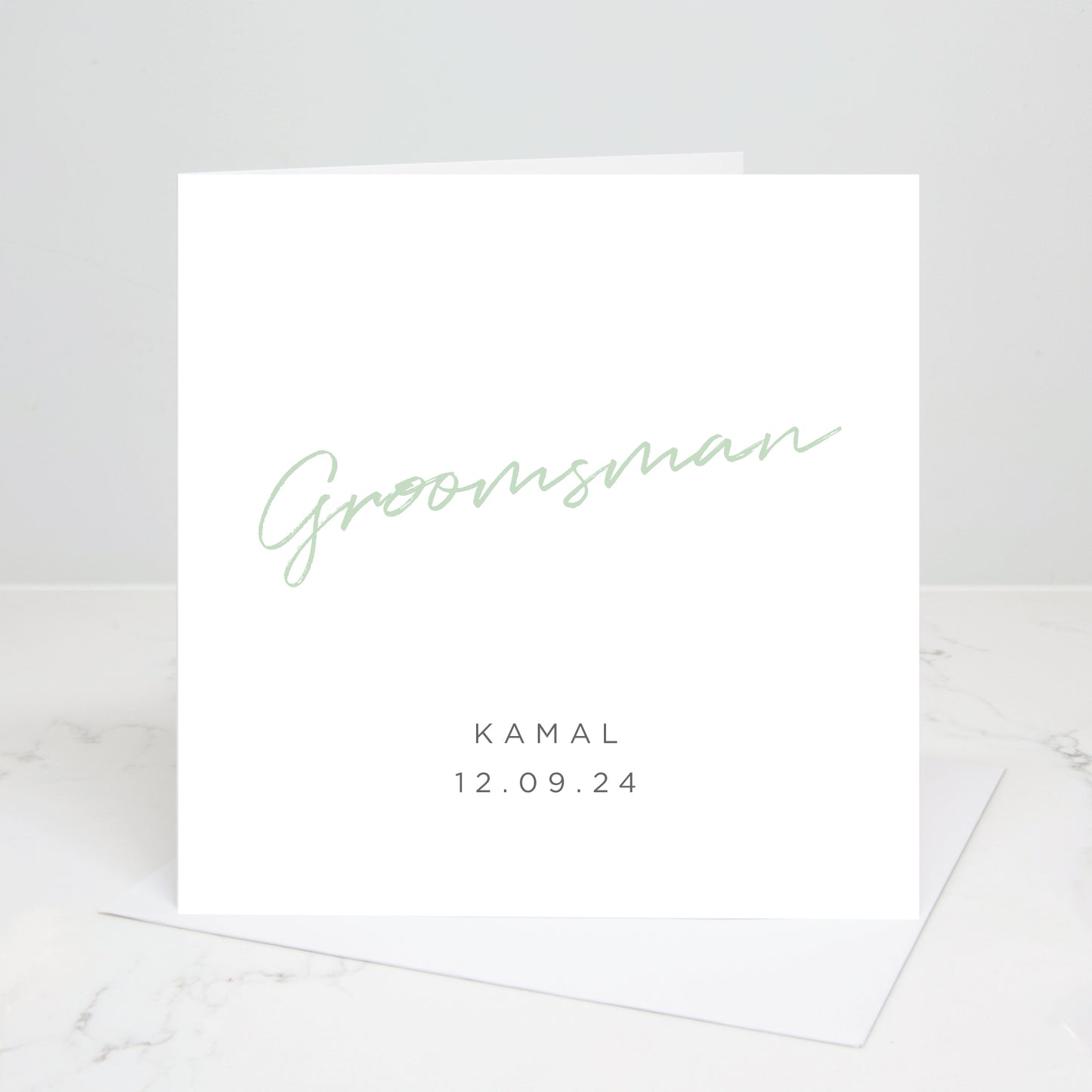 Groomsman Personalised Script Wedding Card