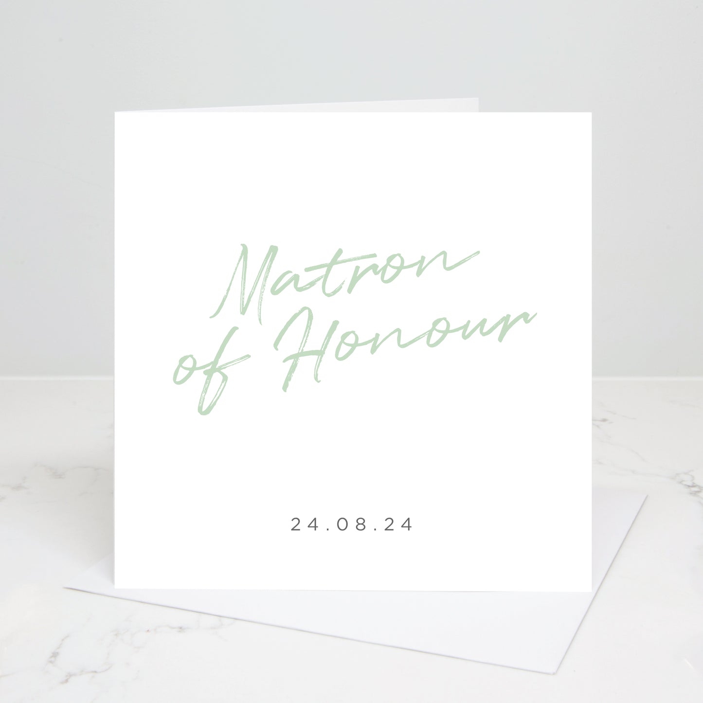 Maid or Matron of Honour Personalised Script Wedding Card
