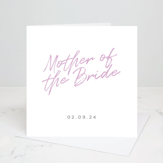 Mother of the Bride Personalised Script Wedding Card