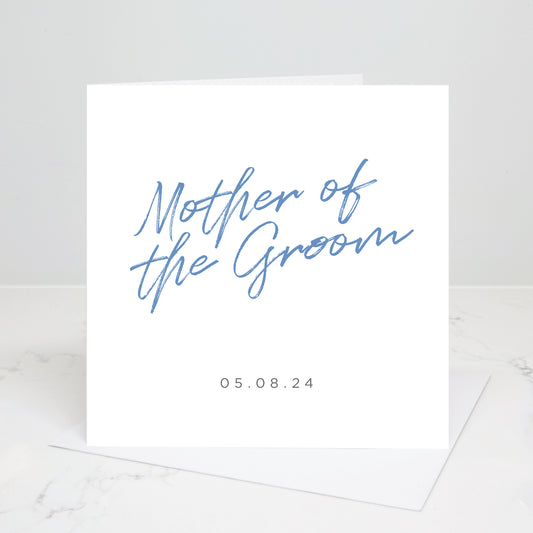 Mother of the Groom Personalised Script Wedding Card