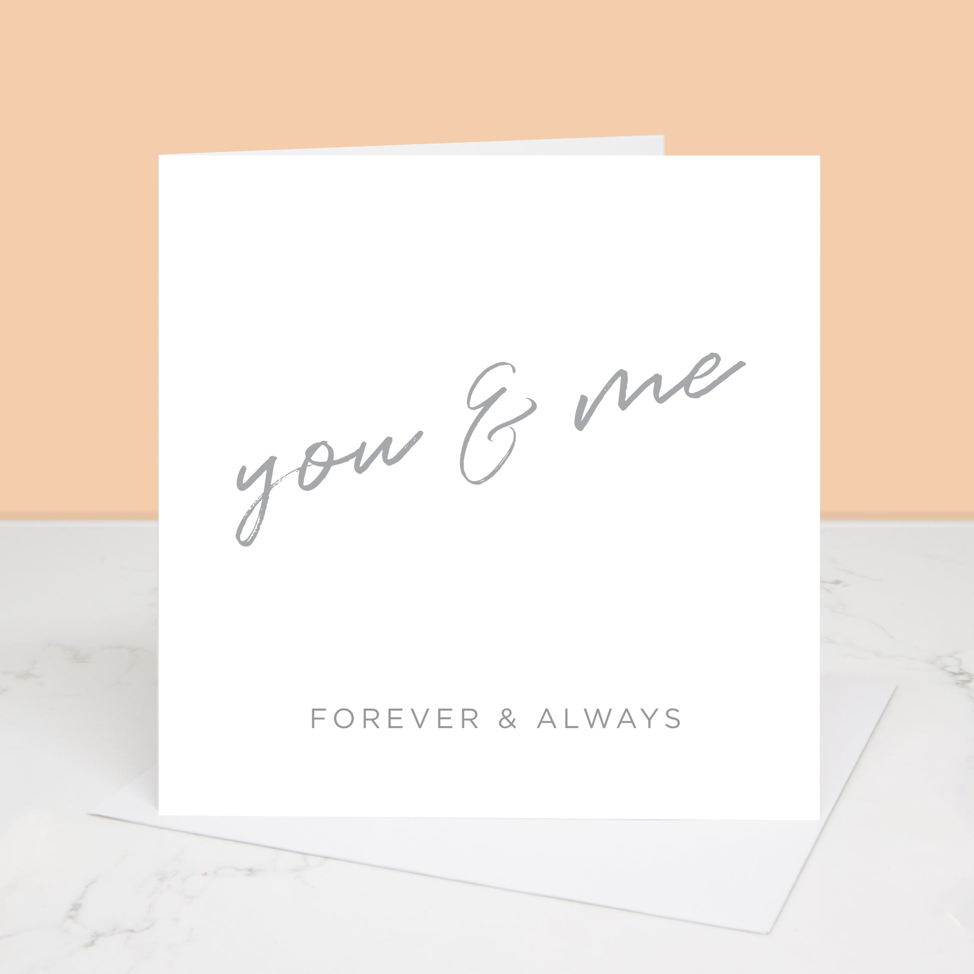romantic greetings card You & Me forever and always. All images and designs © Slice of Pie Designs