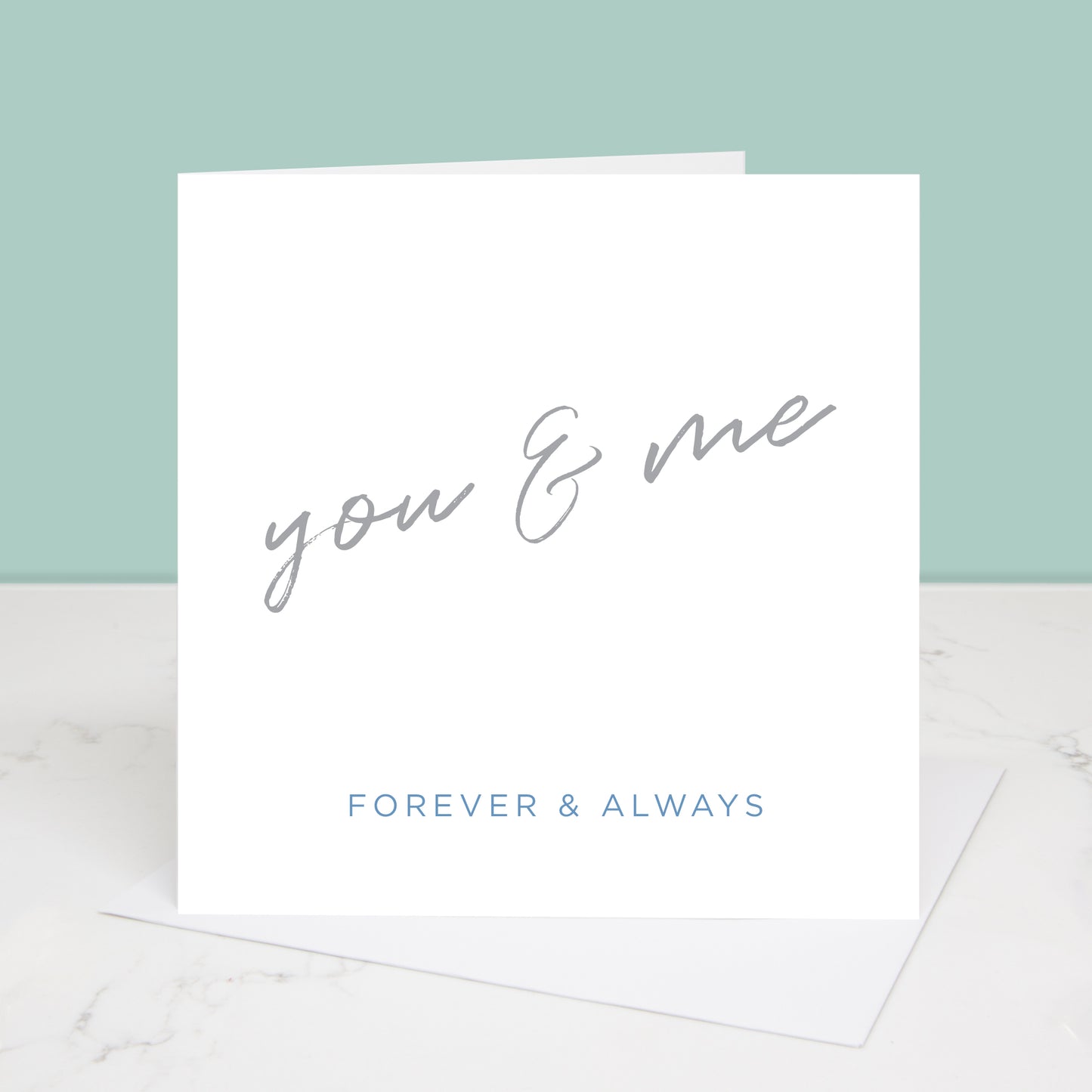 romantic greetings card You & Me forever and always. All images and designs © Slice of Pie Designs