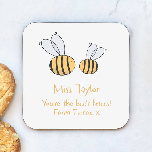 Bee's Knees Thank  You Teacher Coaster