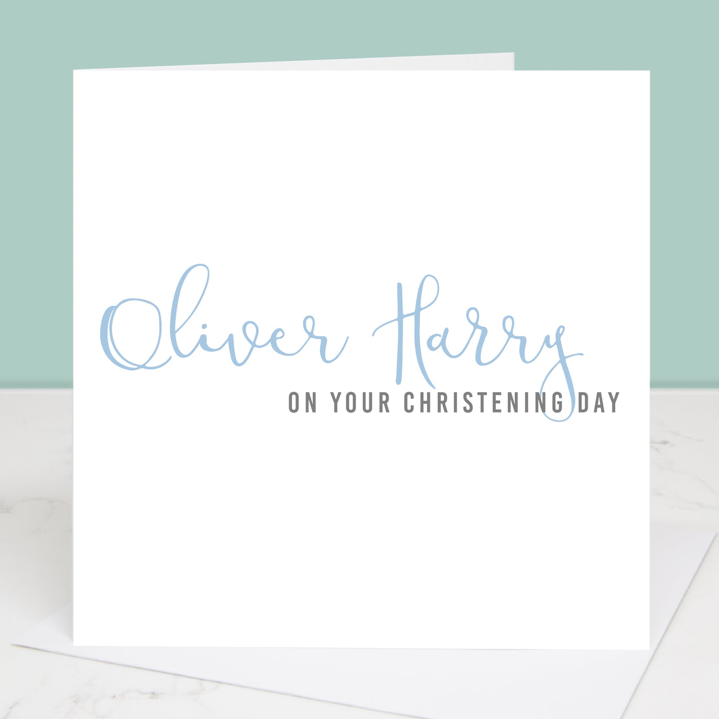 Personalised Christening Calligraphy Card