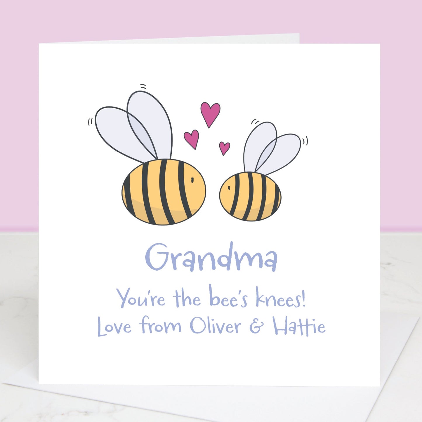 Mother's Day card for Grandmothers with illustrated bees. 