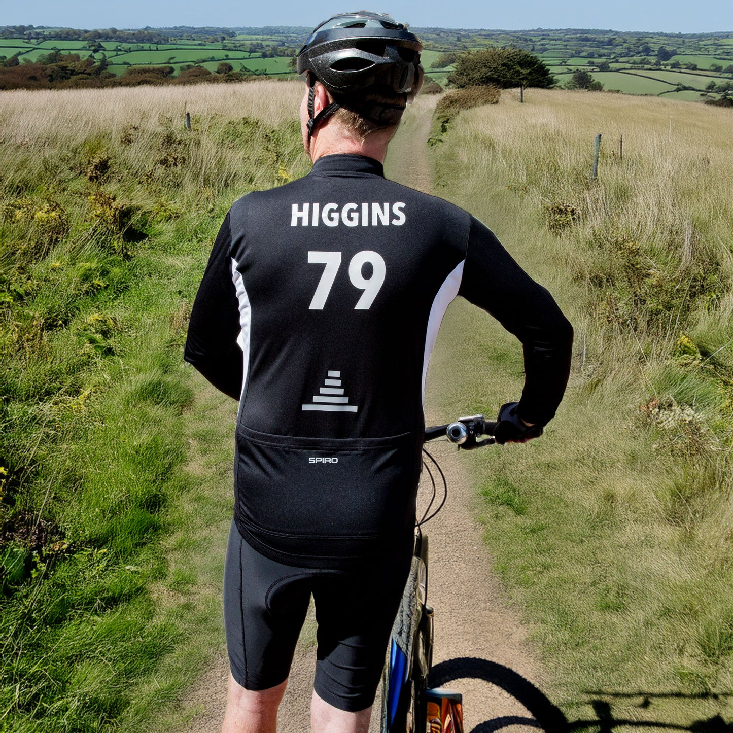 Black Cycling Jersey With Personalised Name And Number