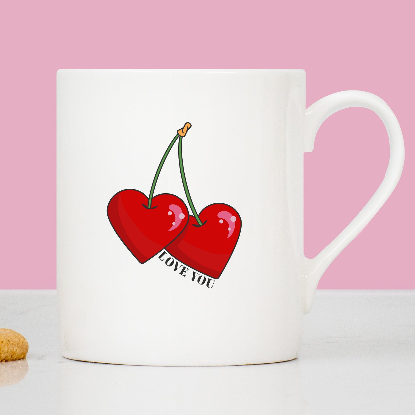 Love You Heart Shaped Cherries Valentine's Day Card