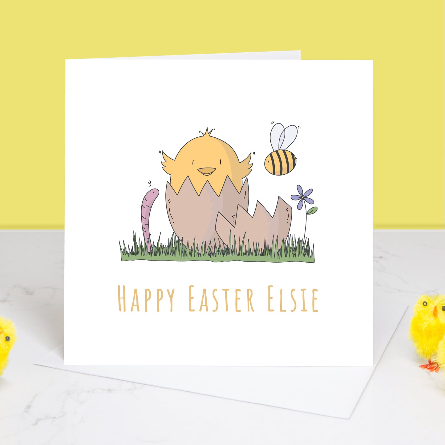 Easter Chick Personalised Happy Easter Card