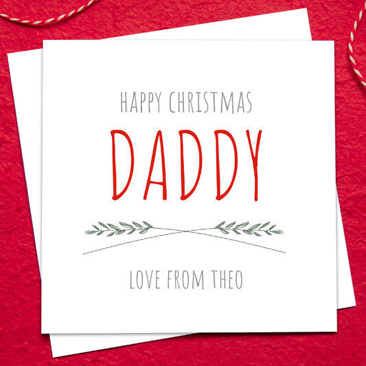 To Daddy Personalised Christmas Card