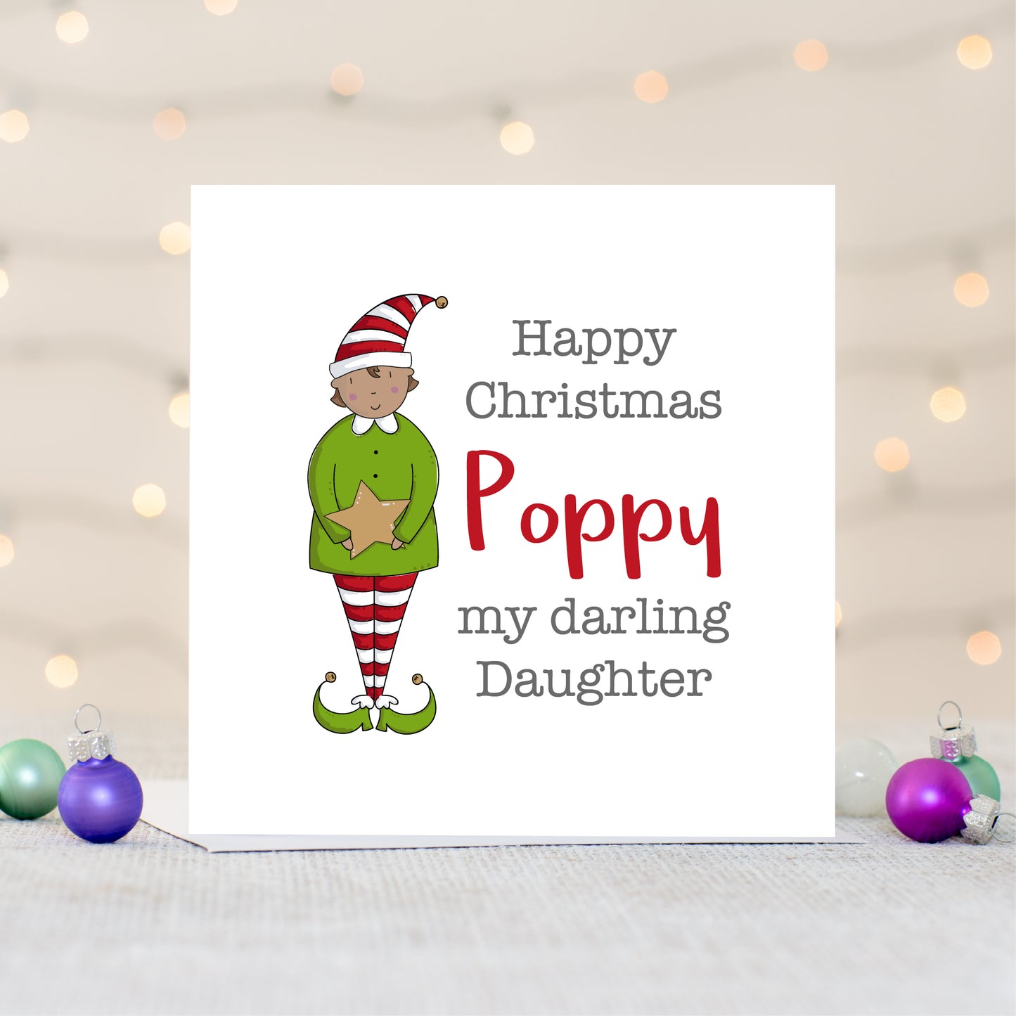 Daughter Personalised Christmas Card