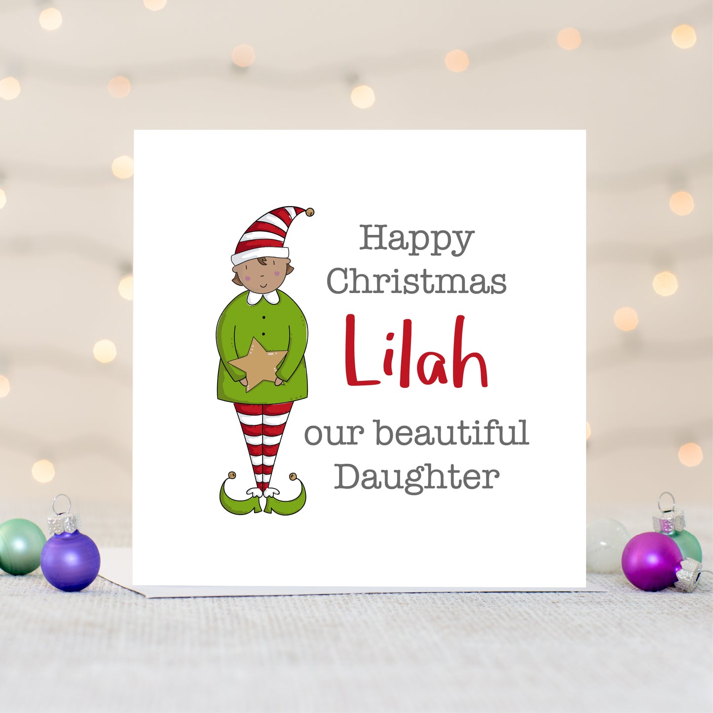 Daughter Personalised Christmas Card