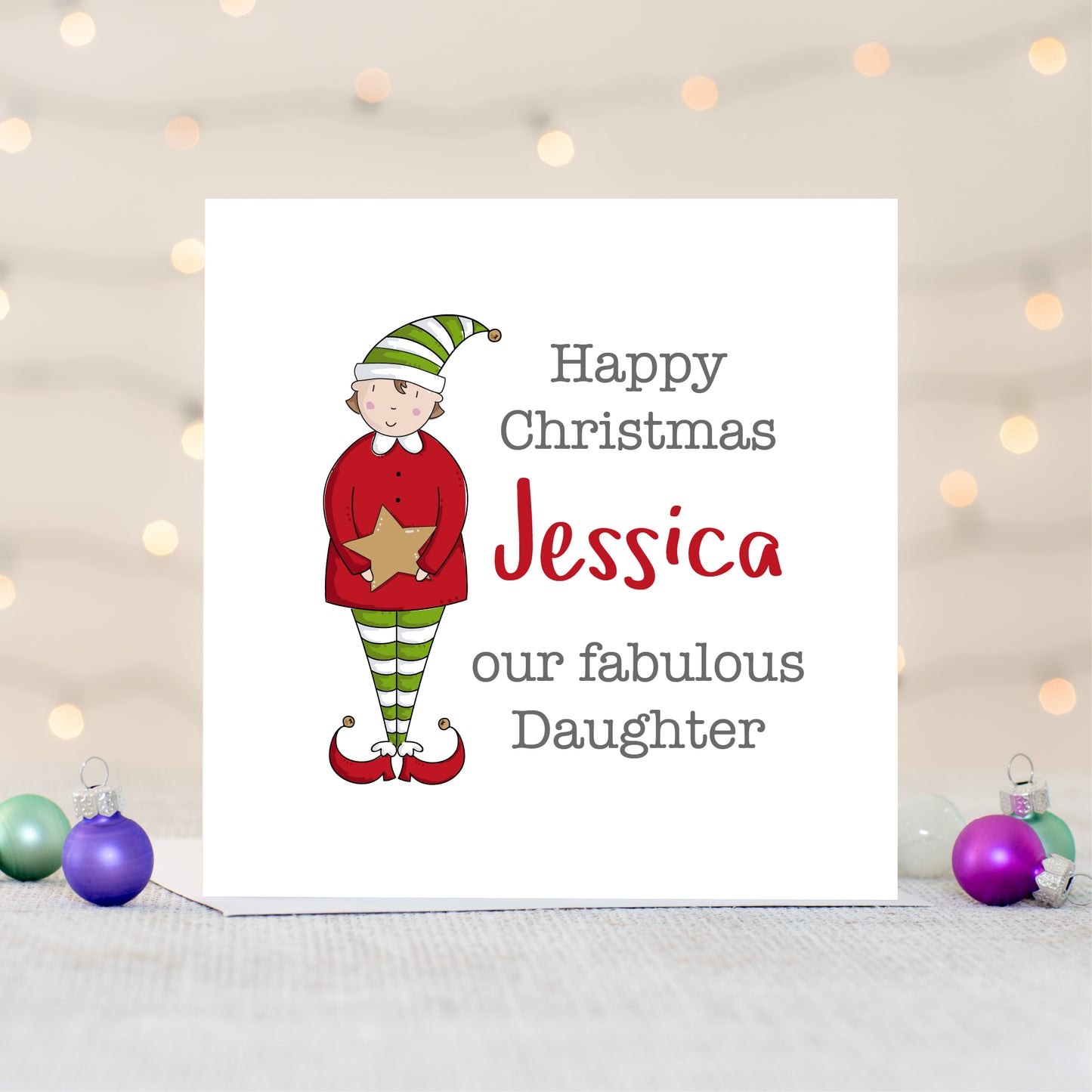 Daughter Personalised Christmas Card