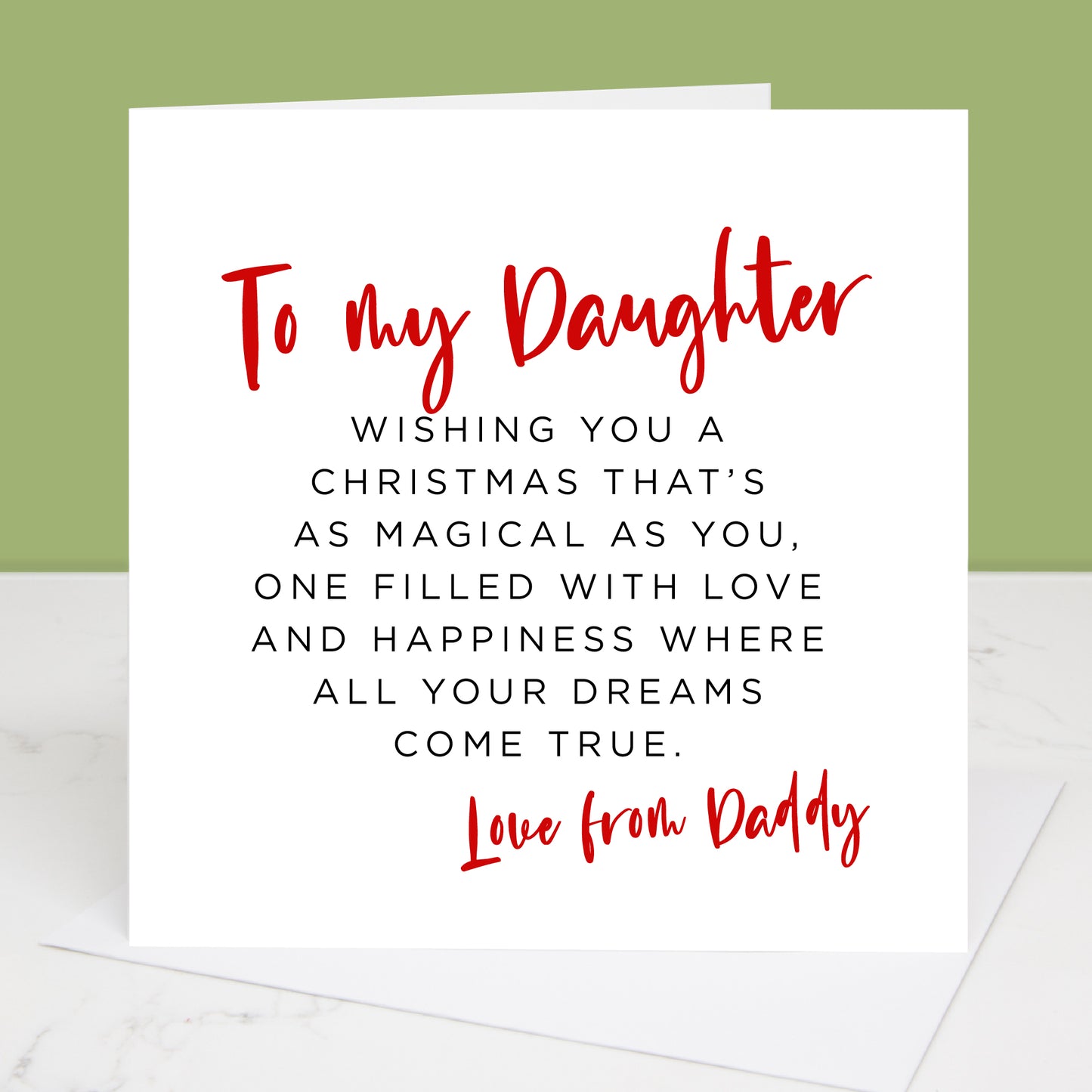 To My Daughter Personalised Christmas Card