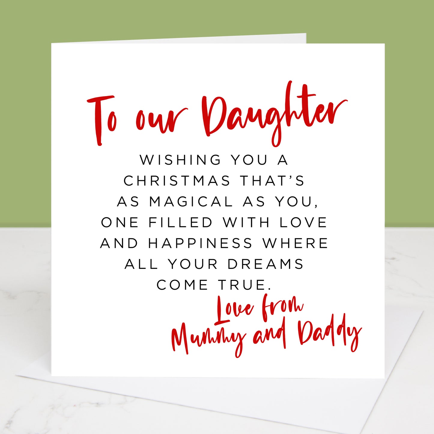 To My Daughter Personalised Christmas Card