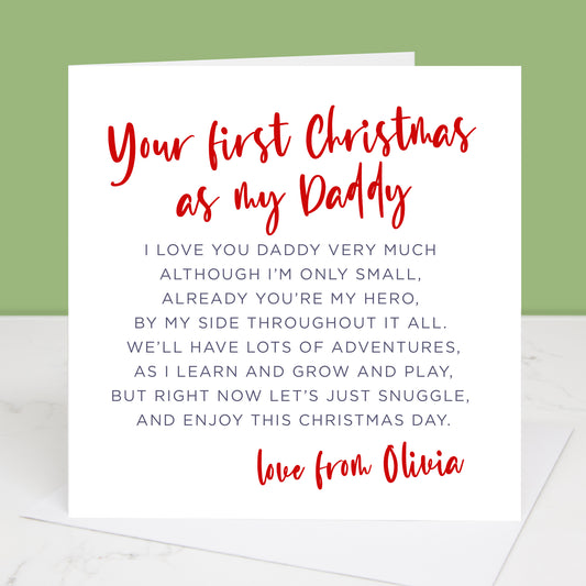 First Christmas As My Daddy Christmas Card