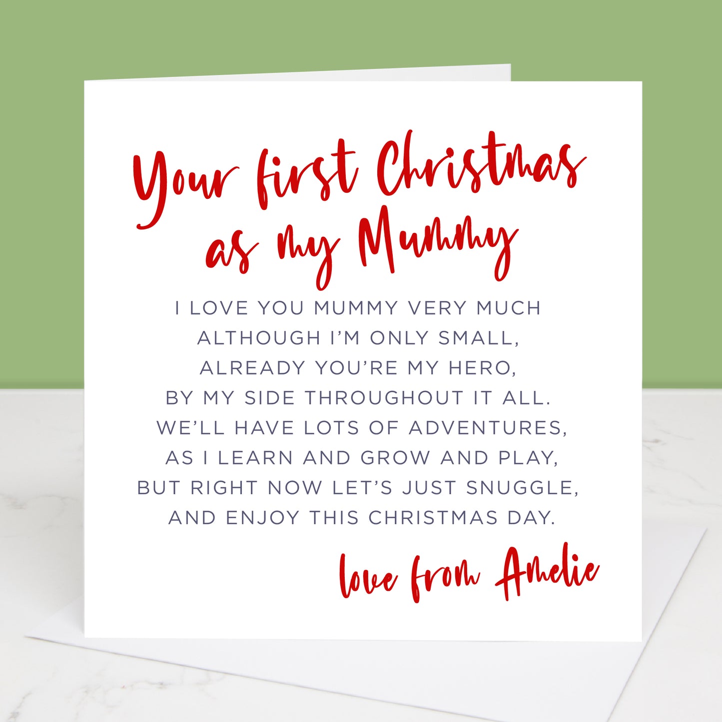 First Christmas As My Mummy Christmas Card