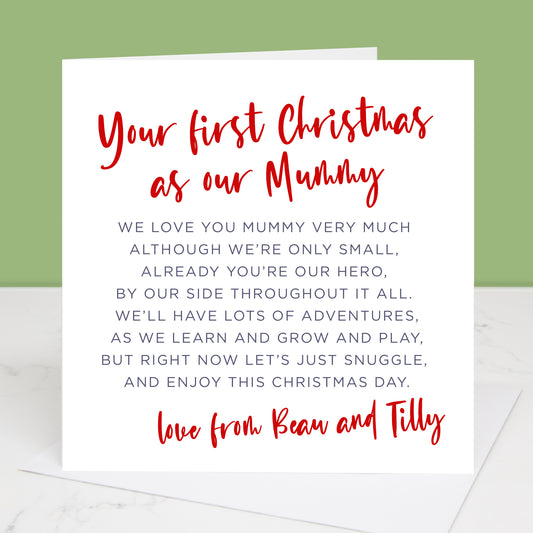 First Christmas As My Mummy Christmas Card