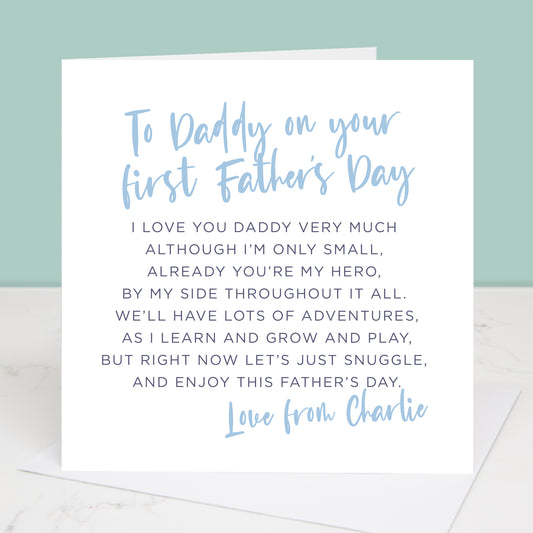 Daddy's First Father's Day Personalised Card