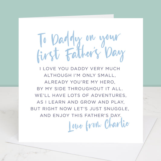 Daddy's First Father's Day Personalised Card