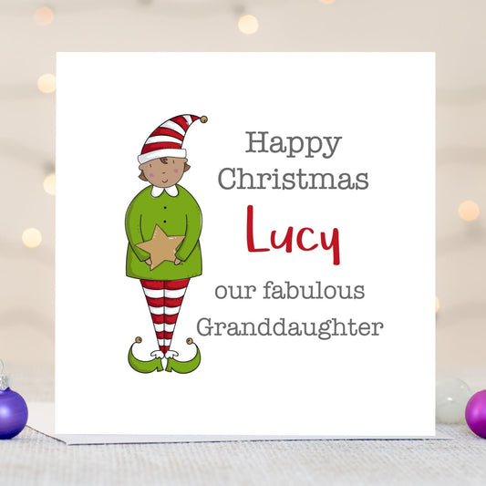 Granddaughter Personalised Christmas Card