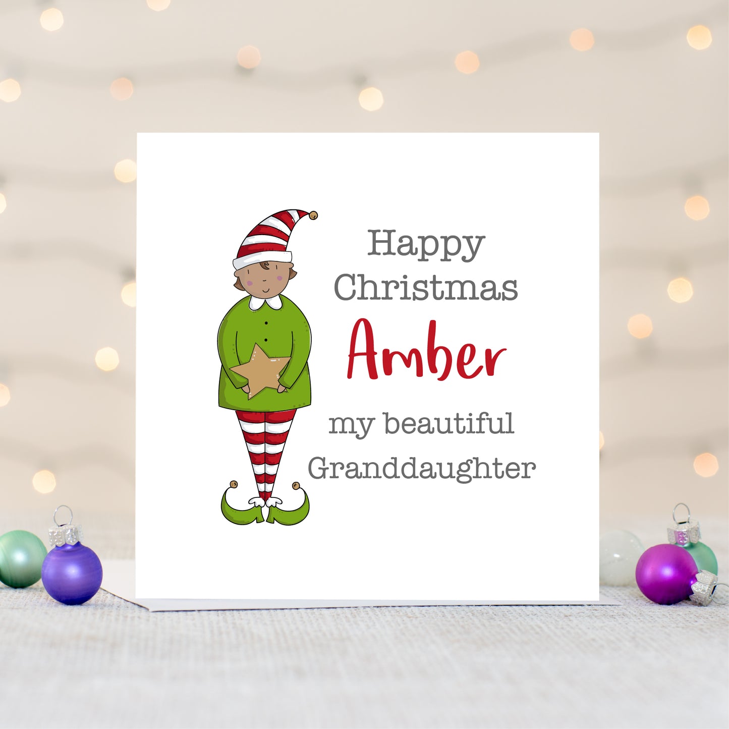 Granddaughter Personalised Christmas Card