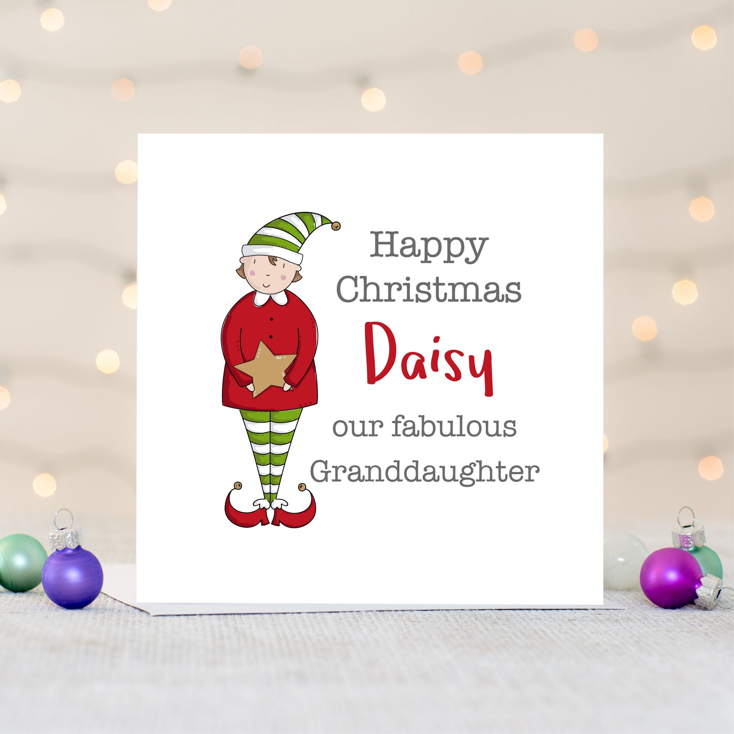 Granddaughter Personalised Christmas Card