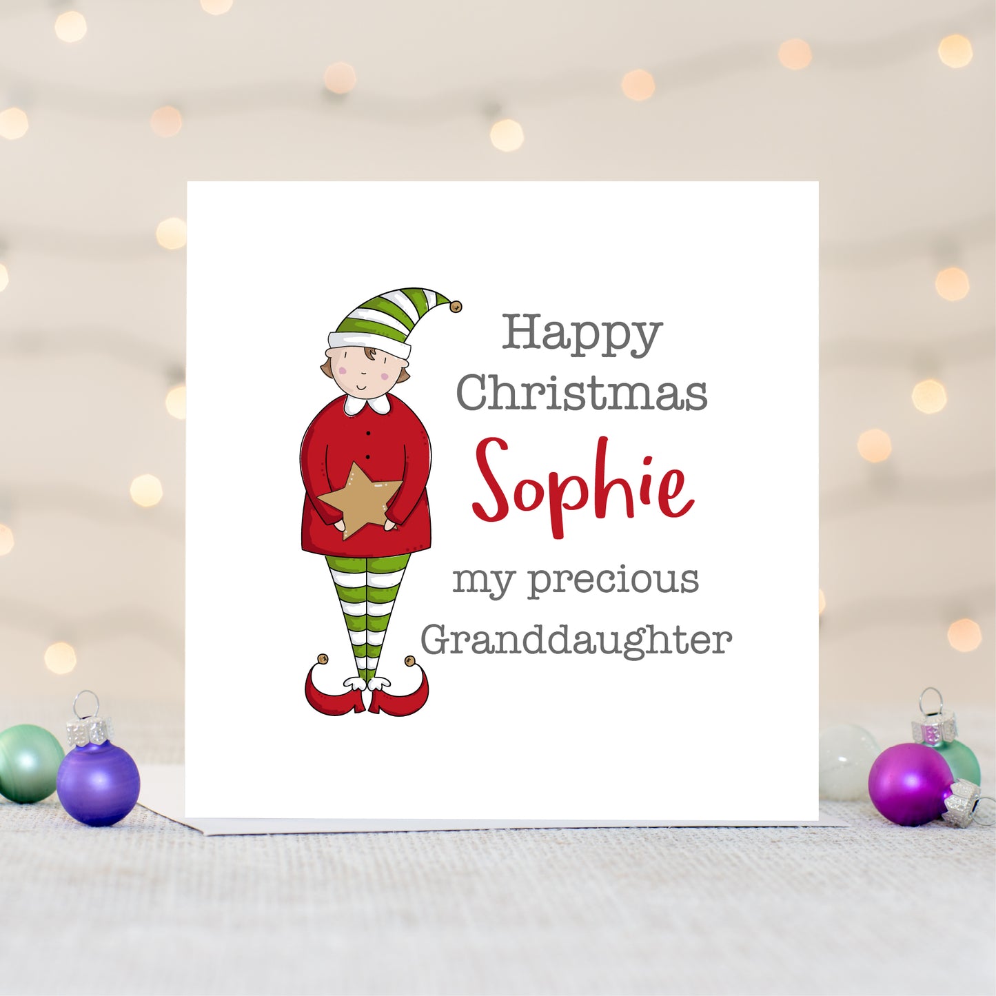 Granddaughter Personalised Christmas Card