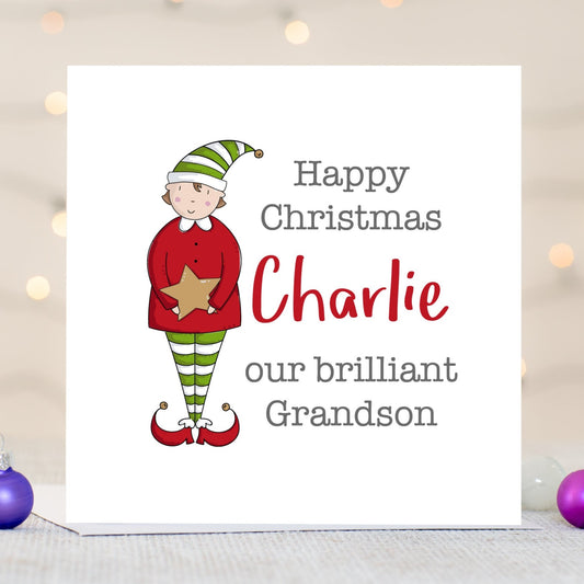 Grandson Personalised Christmas Card