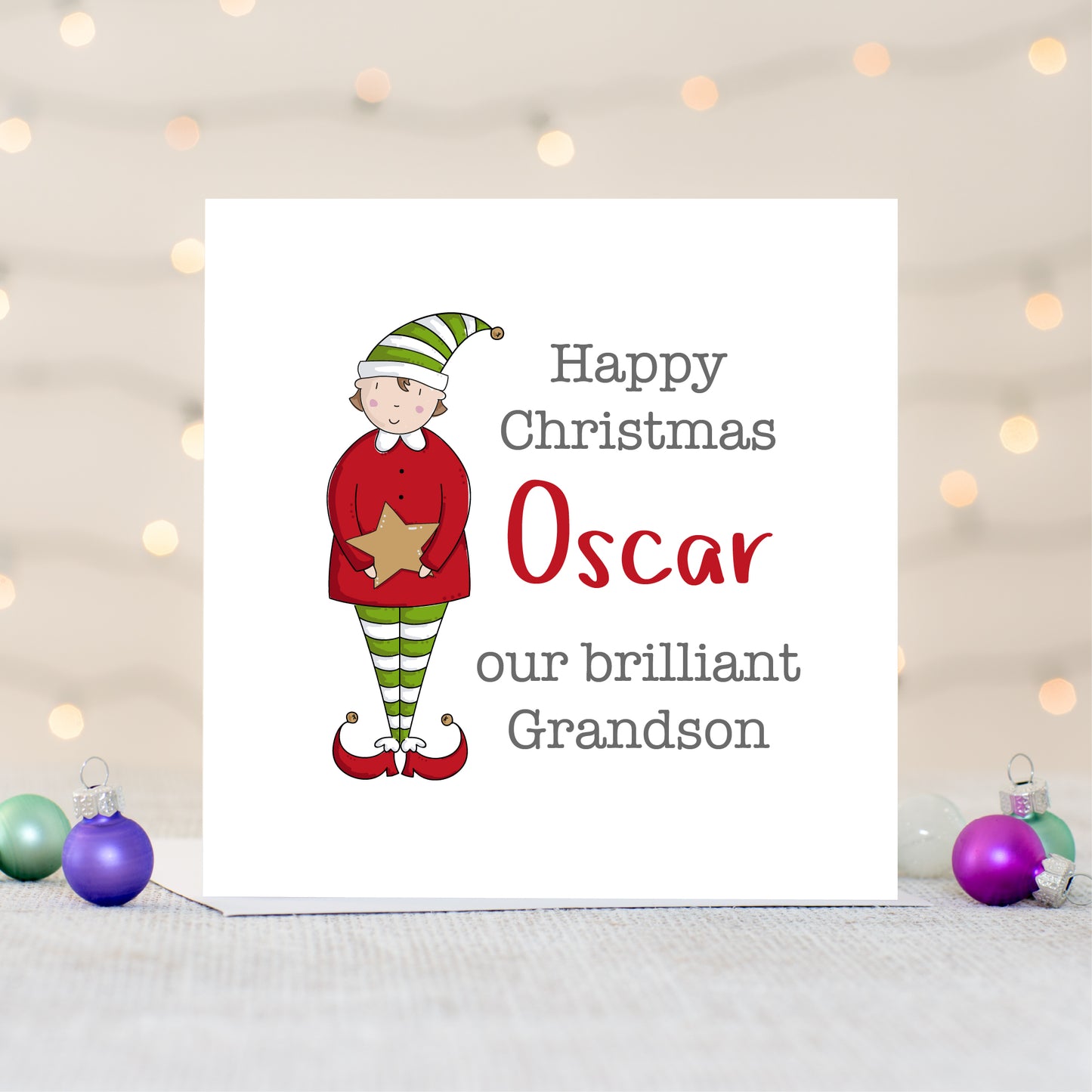 Grandson Personalised Christmas Card