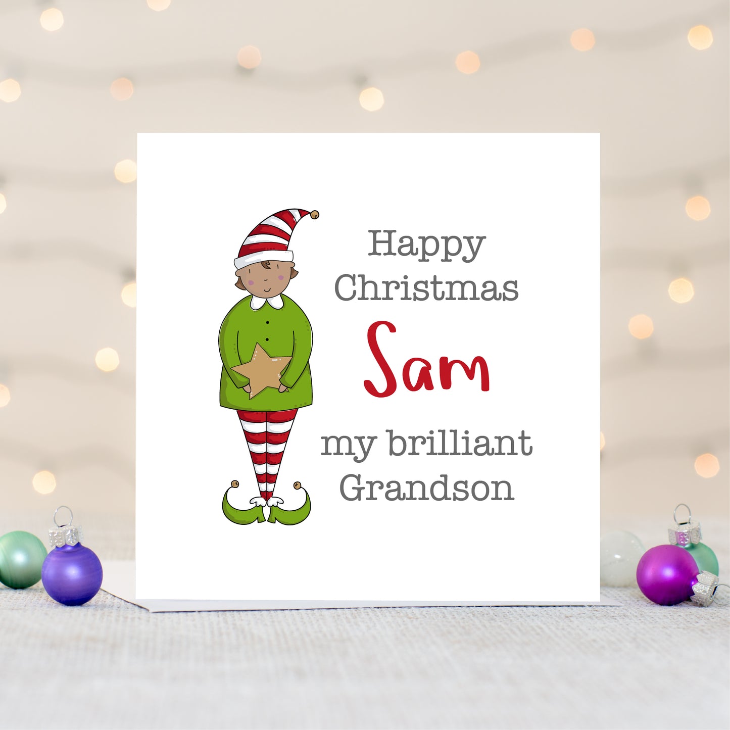 Grandson Personalised Christmas Card