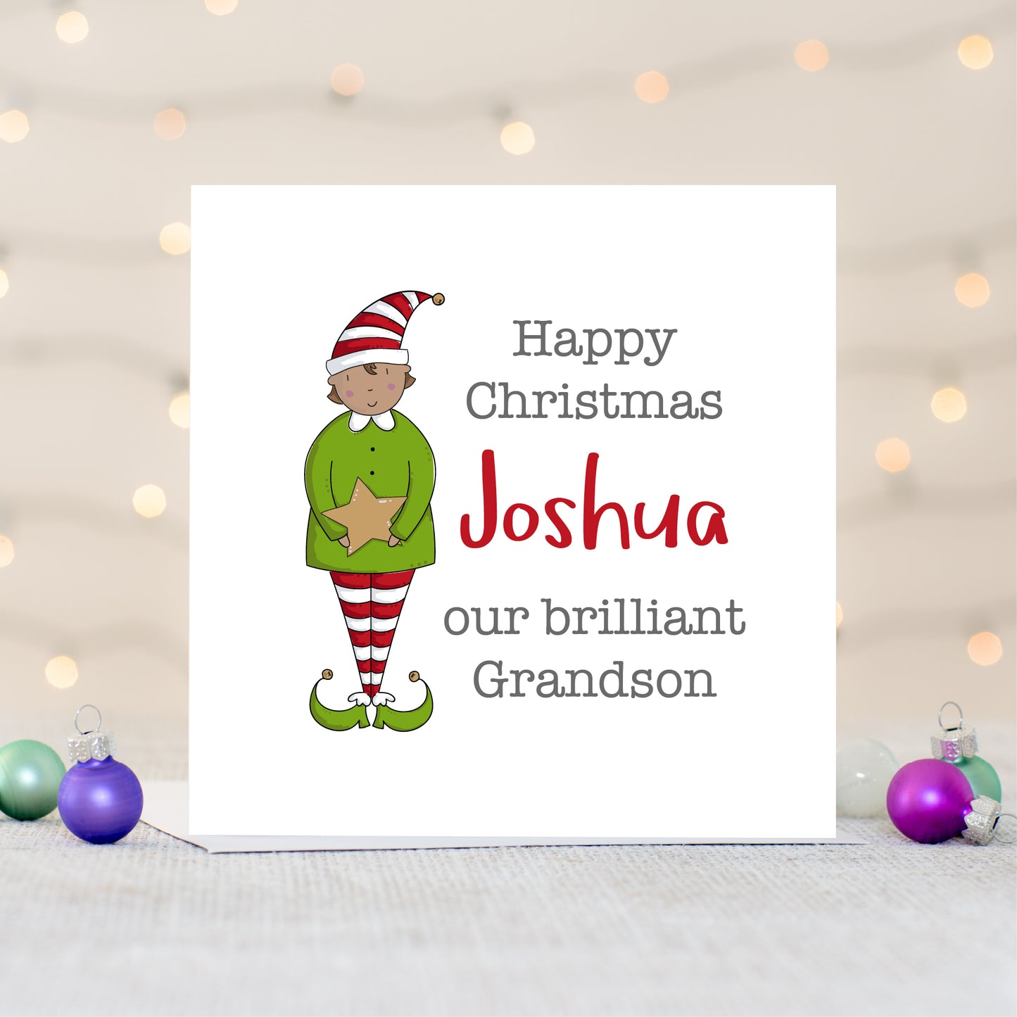 Grandson Personalised Christmas Card