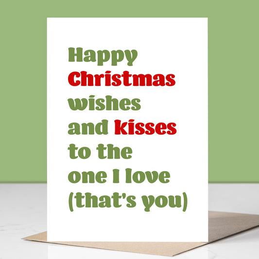 Christmas Kisses Christmas Card